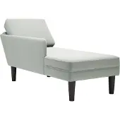 vidaXL Chaise longue avec coussin et accoudoir droit gris clair velours