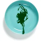 Serax Feast Assiette Creuse avec Dessin - Lot de 2 Azure|Green Artichoke