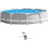 Intex - Prism Frame - Piscine avec pompe de filtration - 305x76 cm - Ronde - Piscine