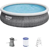Bestway Ø 457 x 107 cm Bestway Fast Set Piscine Rotin Ronde
