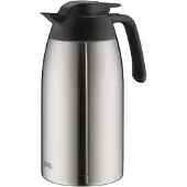 Thermos THV acier inoxydable mat 2,00l, Carafe isotherme, Noir, Argent