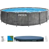 Intex Ø 457 x 122 cm Greywood Prism Frame Kit Piscine Ronde