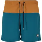 Urban Classics Shorts de bain bleu foncé / marron