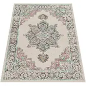 Paco Home Tapis d'intérieur et d'extérieur pour balcon et terrasse, à poils courts, motif oriental, couleur beige, dimensions 80 x 150 cm