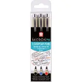 Bruynzeel Feutres Fineliner - - Pigma Micron PN - Set de 3 couleurs - Pointe fine - Non rechargeable