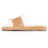 Minnetonka Pantoufle 'Loni' noisette / blanc