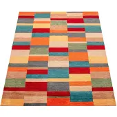 Paco Home Tapis salon à poils courts, motif ethnique géométrique, fait main, Gabbeh, dimensions 200 x 300 cm