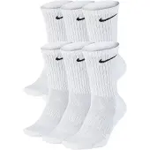 Nike Everyday Cushioned Crew 6 Pack Unisexe - Chaussettes, Blanc - Taille 42 - 46