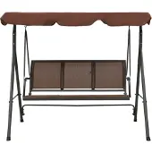 vidaXL Balancelle hollywoodienne avec toit brun café