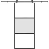 vidaXL Porte coulissante avec ferrure 90x205 cm verre trempé & aluminium
