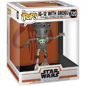 Funko POP! The Mandalorian Star Wars Deluxe Ig-12 With Grogu Clair Enfants