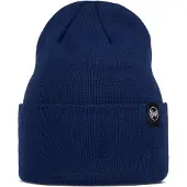 Buff Knitted Beanie Bleu