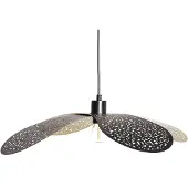 Beliani Lampe à suspendre Blanc et Beige en rotin Style Boho Moderne Lampe à suspendre pour table à manger Salle à manger Salon Chambre à coucher