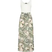 Cloud5ive Robe d’été olive / vert foncé / abricot / blanc