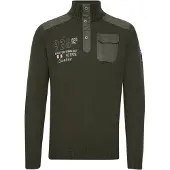 FQ1924 Pull-over 'ERLONG' vert foncé / blanc