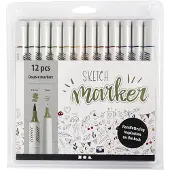 Creativ Company Sketch Marker Couleurs Naturelles Lot de 12