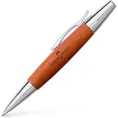 Faber-Castell E-motion Stylo bille en bois de poirier marron et chrome