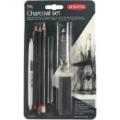 Derwent Crayon fusain - - Charbon Set - 10 pièces - Texture douce - Précision pour dessins fins