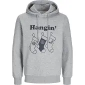 Jack & Jones Sweat-shirt 'JJXMas' gris clair / noir
