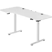 Juskys Bureau réglable électriquement - 160 x 75 cm - Blanc