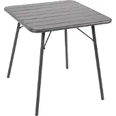 Bolero Table de bistro , carrée et pliable, en acier gris, 700x700x710