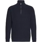 !Solid Pull-over 'Goma' bleu foncé