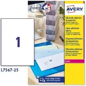 Avery L7567-25 étiquette pour imprimante Transparent