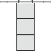 vidaXL Porte coulissante avec ferrure 76x205 cm verre trempé & aluminium