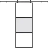 vidaXL Porte coulissante kit de quincaillerie trempé verre aluminium