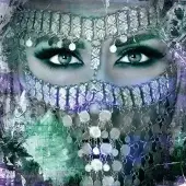 Safaary Peinture arabe Femme arabe bleue
