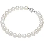 Lulu & Jane Bracelet argent / blanc perle