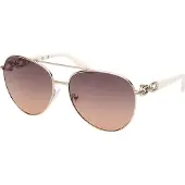 GUESS Lunettes de soleil GU00158 pour femme, doré pâle brillant, 61/15/130