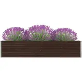 vidaXL Lit surélevé de jardin Acier galvanisé 320x40x45 cm Marron