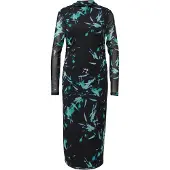 Comma Robe jade / violet foncé / noir