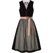 Spieth & Wensky Dirndl 'Eloa' gris / rose ancienne / noir
