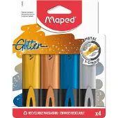 Maped Highlighter Glitter Metallic Lot de 4