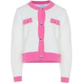 Poomi Cardigan rose / blanc
