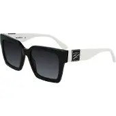 Karl Lagerfeld Lunettes de soleil pour femmes KL6057S, noir et blanc, taille unique, couleur : noir