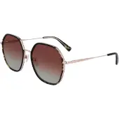 Longchamp Lunettes de soleil pour femme LO163S Or rose/camouflage vert 58/18/140
