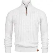 INDICODE JEANS Pull-over ' Hector ' marron / blanc
