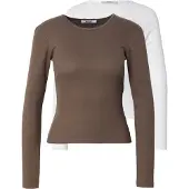 About You T-shirt 'Insa' marron / blanc