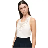 Superdry Lace Sleeveless T-shirt Blanc L Femme