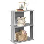 vidaXL Bibliothèque 3 niveaux sonoma gris 60x30x80cm bois d'ingénierie