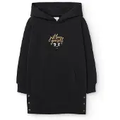 Boboli Fleece Flame Long Sleeve Dress Noir 7 Years Fille