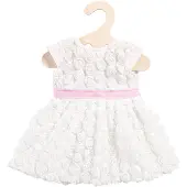 Heless Robe avec des roses (blanc/rose) taille 28-35cm