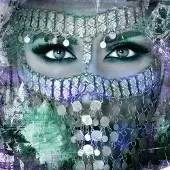 Safaary Peinture arabe Femme arabe bleue