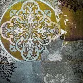 Safaary Peinture orientale Mandala Vert Menthe Marron