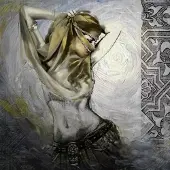 Safaary Voile de danseuse orientale avec peinture marocaine