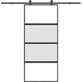vidaXL Porte coulissante avec ferrure 90x205 cm verre trempé & aluminium