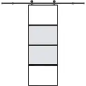 vidaXL Porte coulissante avec ferrure 76x205 cm verre trempé & aluminium